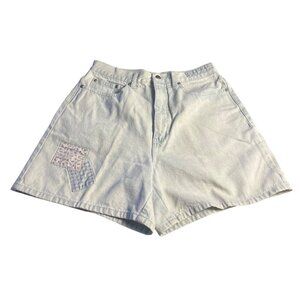 90’s Y2K L.A. Blues 10 Light Wash Denim Short Patchwork Accents cotton Hong Kong